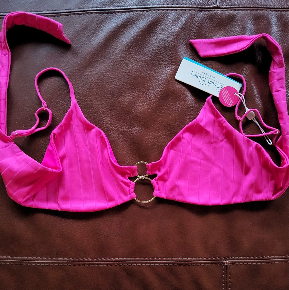 Beach Bunny Pink Bikini Top with Adjustable Straps